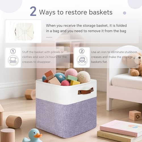FinishingBo 11 inch Cube Storage Bin 6 Pack, Cube Organizer Bins - Image 6