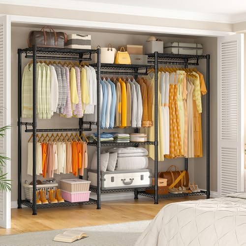 Raybee Clothes Rack, Freestanding Closet Storage System, 4 Rods 7 shelves - Image 2