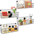 FamilyKit 4 Set Extra Large Hanging Wall Wire Baskets, Black by FamilyKit