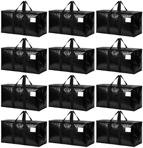 Songrey Extra Large Heavy Duty Moving Bags, 12 Pack, Black by Unknown