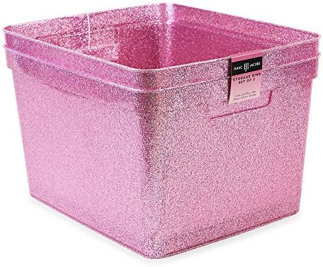 Isaac Jacobs Large Glitter Storage Bin Set (14" x 11.5" x 8.75") by IsaacJacobs