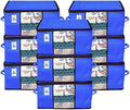Kuber Industries 9 Pack Under Bed Storage Bags | Clothes Organizer | Non Woven Duvet, Blanket Cover | Clear Window & Premium Zipper | by Kuber+Industries