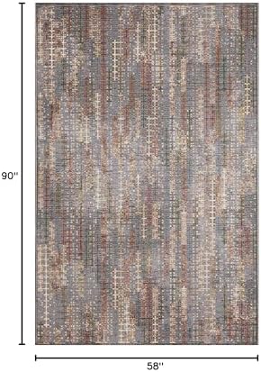 Liora Manne Marina Indoor/Outdoor Power Loomed Synthetic Blend Durable Area Rug - Contemporary Texture Global Colorful (Sienna Black) (4'10" x 7'6") - Image 2
