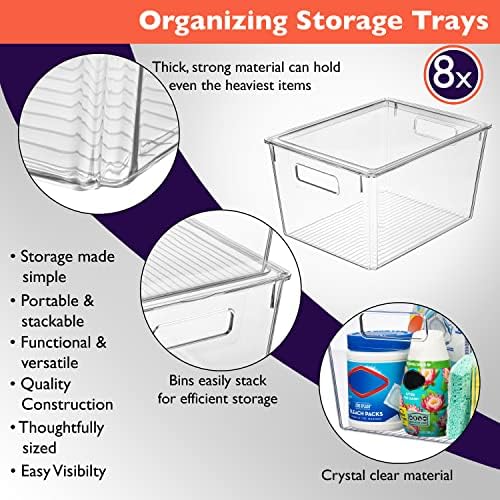 ClearSpace Storage Bin with Lid, Pantry & Desk Organizer, XL, 8 Pack - Image 4