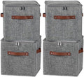4PCS Storage Cubes with Lids Cotton Linen Fabric Bins Boxes by VinneGenzz
