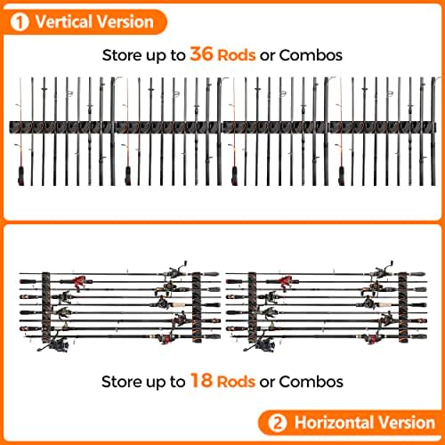 PLUSINNO V9 Fishing Rod Holder, Wall‑Mount Pole Holders for 9 Rod & Combos - Image 3