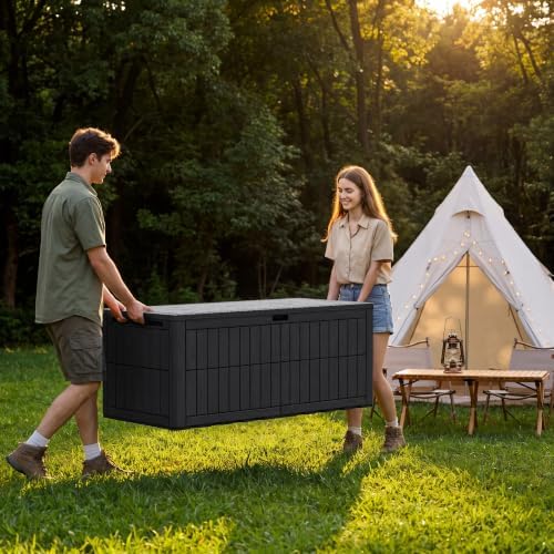 Devoko 185 Gallon Deck Box Resin Outdoor Storage Box Waterproof - Image 6