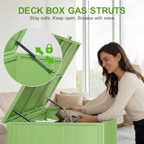 Outdoor Storage Box with Wheels 250 Gallon, Metal Deck Boxes - Image 3