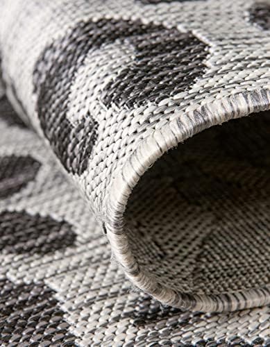 Unique Loom Outdoor Safari Collection Area Rug - Leopard (3' 1" x 6' 1" Hearth Light Gray/Gray) - Image 6