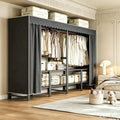 59in Heavy Duty Portable Closet with Dark Gray Cover by FKKPRVAX