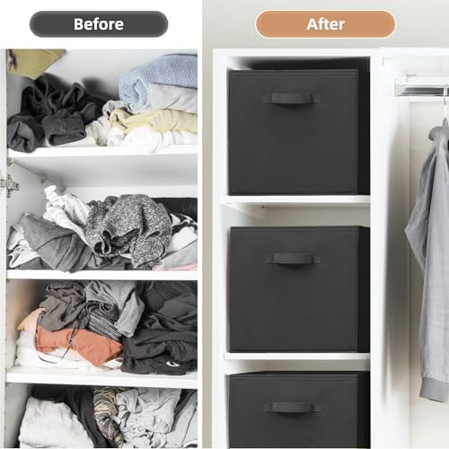 STORAGE MANIAC Storage Cubes, 13 Inch 10 Pack Collapsible Fabric Shelf Bins - Image 7