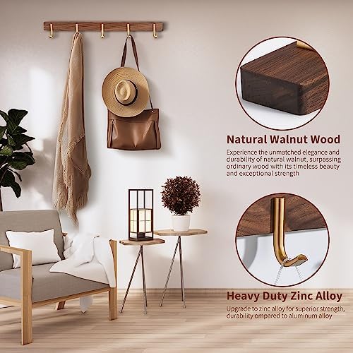 Wall Mounted Coat Rack, 5 Hooks - J Shape - Image 4
