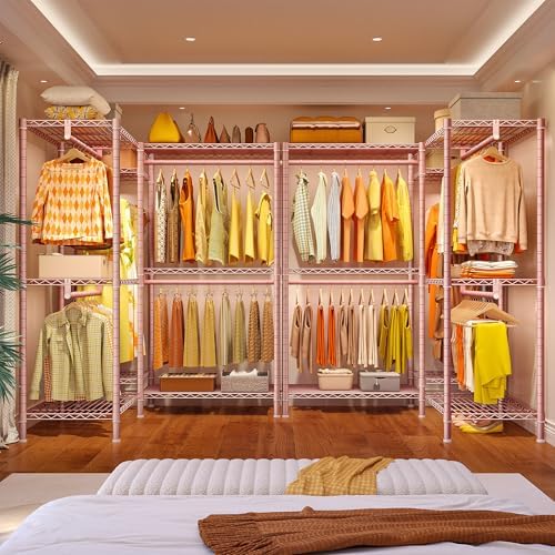 Raybee Clothes Rack, Freestanding Closet Storage System, 5 Rods 8 shelves - Image 6