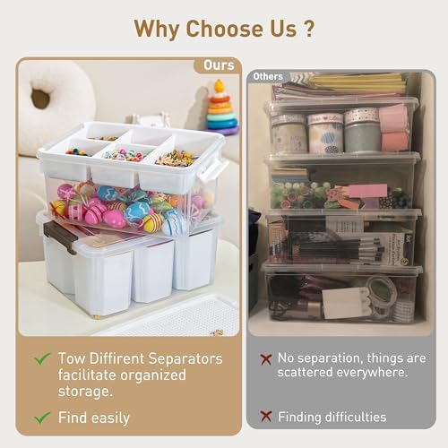 Citylife 17QT 4-Pack Storage bins with Lid 6 Marker inserts Buildable Lid - Image 6