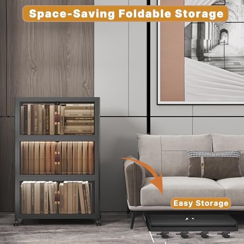 UAMFURI 156QT Stackable Storage Bins with Lids,Doors & Wheels - Image 4