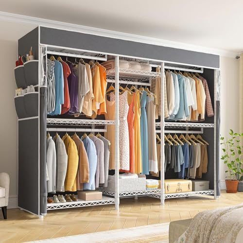 Raybee Clothes Rack with Cover, Portable Closets for Hanging Clothes 900LBS - Image 4