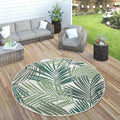 Paco Home Indoor & Outdoor Rug for Patio Jungle Floral Palm Trees Design Green, Size: 4' Round by PacoHome