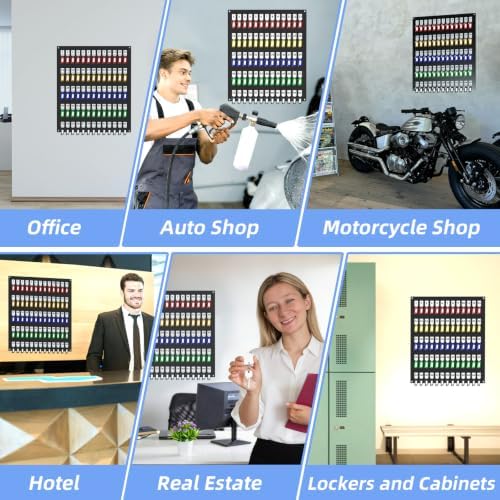 65 Hooks Acrylic Key Board with Numbers, Wall Mount Key Holder Rack with 65 Tags, Key Storage Organization, Black Hanging Board for Garage, Car Dealer, Office, Home, Hotel, Real Estate, School - Image 7