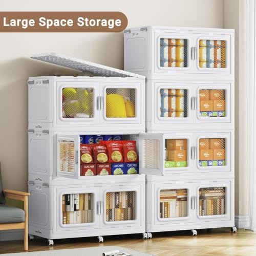BROVIEW 300 Qt Extra Large Stackable Storage Bin with Lid, 1 Pack White - Image 3