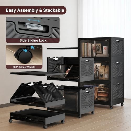 UAMFURI Stackable Storage Bins with Lids, 330QT Lockable Storage Cabinet - Image 3