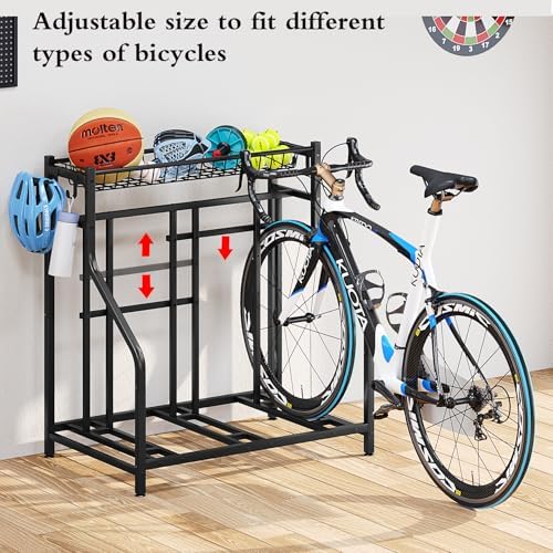 Garage Bike Rack Storage 3 bikes Stand Organizer Adjustable Holds - Image 2
