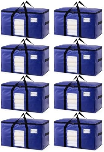 TAILI 8 Pack Dark Blue XXL Moving Bags,Storage Bags with Visible Window by TAILI