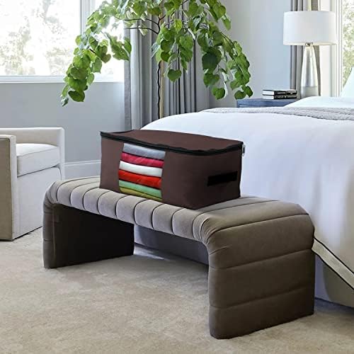 Covers & All Storage Bags, 90 litres Large Size Space Saver Bags Heavy Duty Storage Organizer Multipurpose, 12 Oz Waterproof UV-Resistant & Tear-Proof (Pack of 10, Coffee) - Image 7