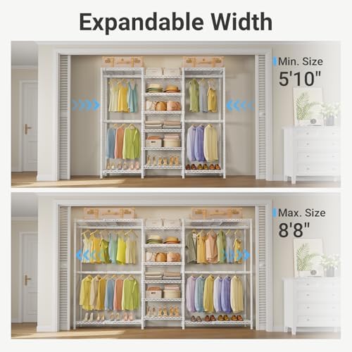 VIPEK X3 Plus Large Expandable Closet Rack Wardrobe Closet Organizer White - Image 2