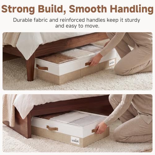 StorageWorks 6 Inch Low Profile Under Bed Storage Containers with Clear Lid - Image 4