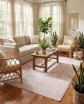 Rugs.com - Outdoor Aztec Rug – 7' 10 x 11' Pink Indoor/Outdoor Rug – Washable Flatweave Area Rug for Patio, Deck, and Porch by Rugscom