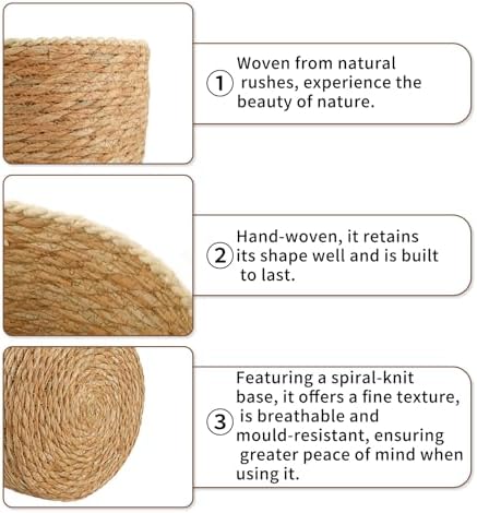 8pc Round Storage Baskets, Handwoven Natural Reed Grass, Structured - Image 4