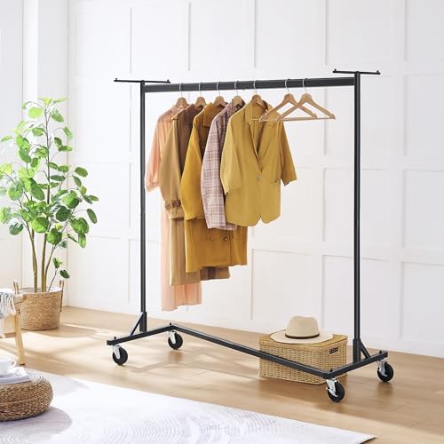 Hoctieon Z Clothes Rack with Cover, Metal Heavy Duty Clothing Rack, Rolling Garment Rack with Wheels, with Dustproof Cover Waterproof Protector, with 2 Durable Zippers, for Hanging Clothes, Black - Image 7