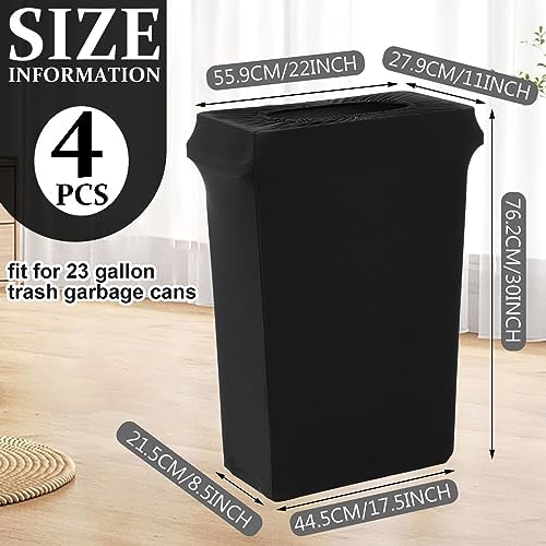 Windyun 4 Pcs 23 Gallon Spandex Trash Can Cover for Events,Black - Image 2