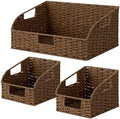 StorageWorks Pantry Storage Baskets, Shelf Baskets, Brown Baskets, 3-Pack by StorageWorks