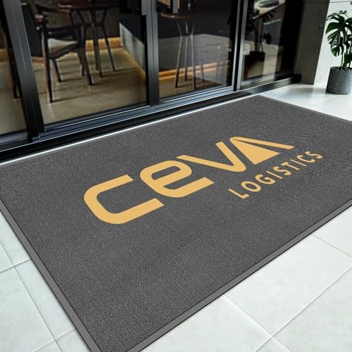 Custom Commercial Rugs for Business, 3 x 12ft Anti-Slip Rubber Backing Mats Entryway Logo Text Customizable Welcome Carpet Indoor and Outdoor Decorative Washable Floor Doormats by Custom