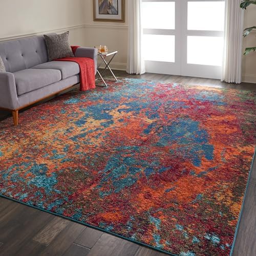 Nourison Home Celestial Atlantic 9' x 12' Area Rug - Easy Clean, Non Shedding, Bed Room, Living Room, Dining Room, Kitchen (9' x 12') - Image 4