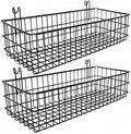 ANZOME Hanging Wall Baskets, 2 Pack 15.7 in Metal Wire Storage, Black by ANZOME