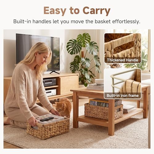 StorageWorks Wicker Storage Baskets for Shelves, Decorative Baskets, 2-Pack - Image 4