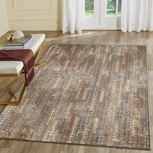 Liora Manne Marina Indoor/Outdoor Power Loomed Synthetic Blend Durable Area Rug - Contemporary Texture Global Colorful (Sienna Black) (8'10" x 11'9") by LushDecor