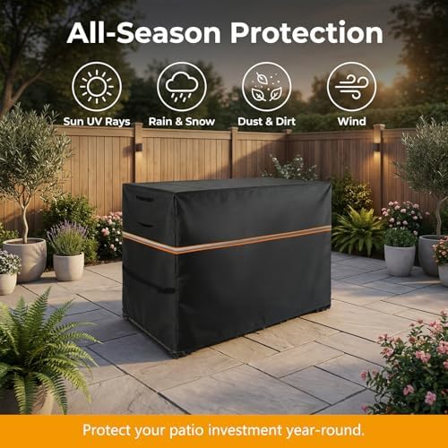 Outdoor Bar Height Dining Set Cover, 76"L x 34"W x 42"H, Black - Image 4