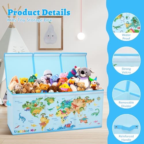 decalsweet Large Toy Box Collapsible Chest Organizer with Flip Lid for Kids - Image 3