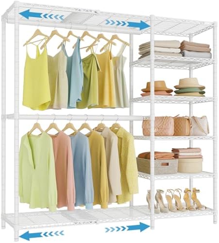 VIPEK X2 Plus Expandable Heavy Duty Clothes Rack, Closet System White by VIPEK