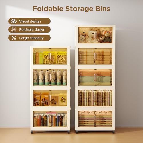 102QT 5-Tier Storage Bins with Lids for Home, Closet, Dorm - Image 4