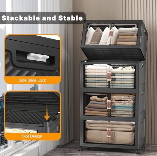 UAMFURI Stackable Storage Bins, 480QT Collapsible Drawers with 1 Lid - Image 3