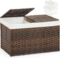 SETVSON Storage Basket with Lid Wicker Baskets for Storage, 160L Brown by SETVSON