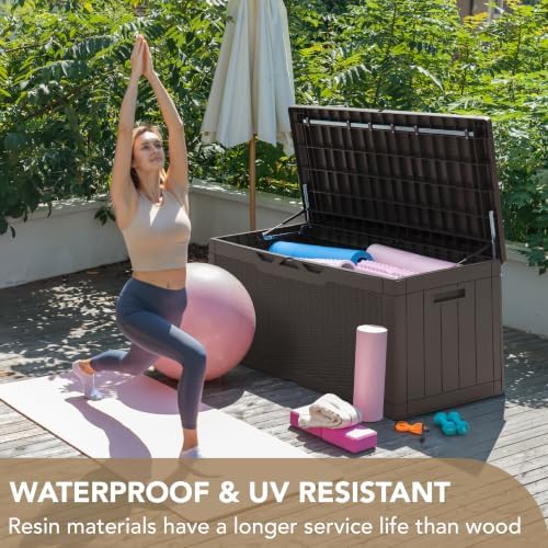 Devoko 100 Gallon Deck Box Waterproof Outdoor Storage Box with Cushion - Image 6