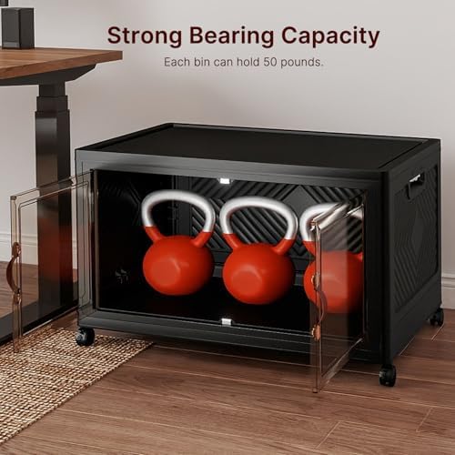 UAMFURI Stackable Storage Bins with Lids, 180QT Lockable Storage Cabinet - Image 3