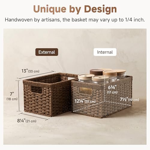 StorageWorks Rectangular Wicker Storage Baskets for Organizing, 2-Pack - Image 3