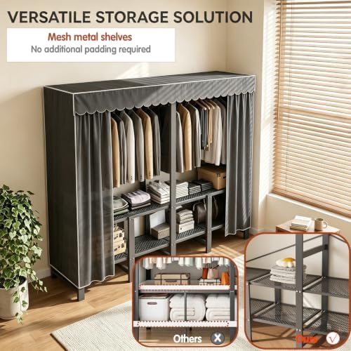 47.2in Heavy Duty Portable Closet with Dark Gray Cover - Image 5