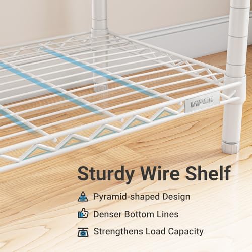 VIPEK V5i Plus Wire Garment Rack Heavy Duty Clothes Racks for Hanging Clothes, Large Free Standing Wardrobe Closet Metal Clothing Racks with Adjustable Shelves for Bedroom, White - Image 3
